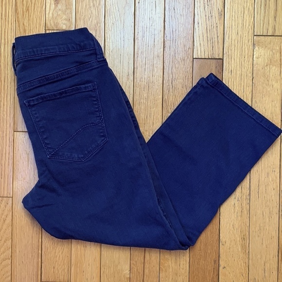 NYDJ Ariel Crop Navy Blue Capri Life Tuck Technology Jeans Pants sz 0 Stretch - Picture 2 of 8